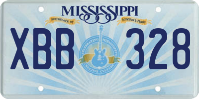 MS license plate XBB328