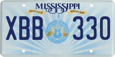 MS license plate XBB330