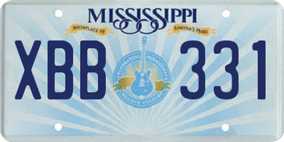MS license plate XBB331