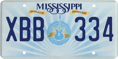 MS license plate XBB334