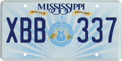 MS license plate XBB337
