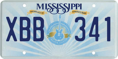 MS license plate XBB341