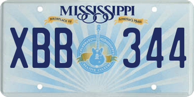 MS license plate XBB344