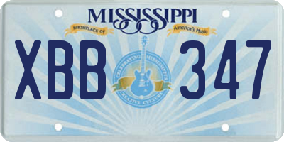 MS license plate XBB347