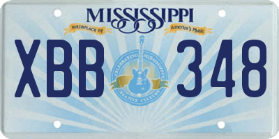 MS license plate XBB348