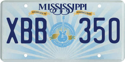 MS license plate XBB350