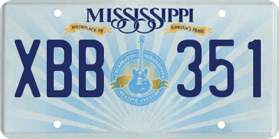 MS license plate XBB351