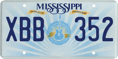 MS license plate XBB352