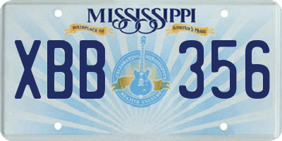 MS license plate XBB356