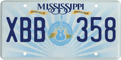 MS license plate XBB358