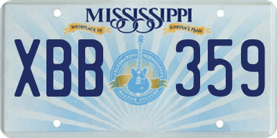 MS license plate XBB359