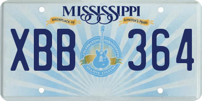 MS license plate XBB364
