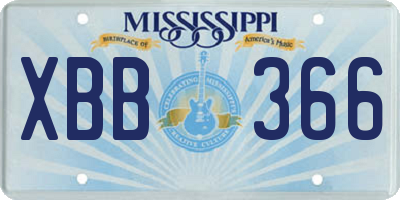 MS license plate XBB366