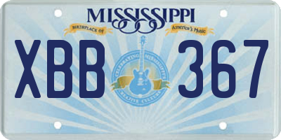 MS license plate XBB367