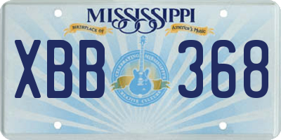 MS license plate XBB368