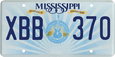 MS license plate XBB370