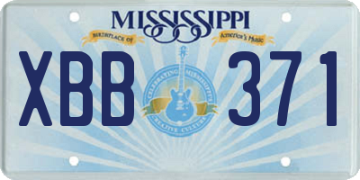 MS license plate XBB371