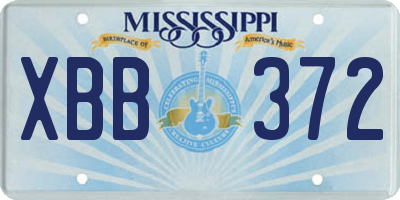MS license plate XBB372