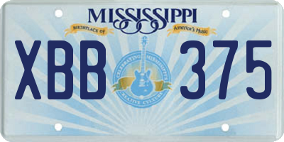 MS license plate XBB375