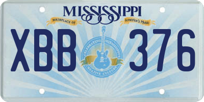 MS license plate XBB376