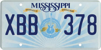MS license plate XBB378