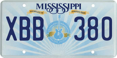 MS license plate XBB380