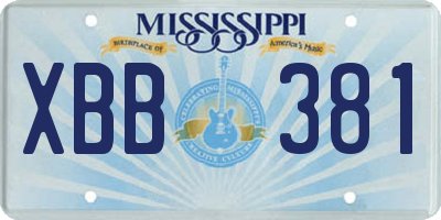 MS license plate XBB381