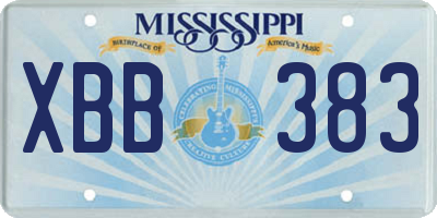 MS license plate XBB383
