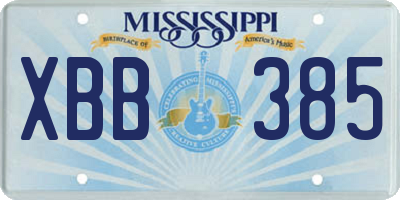 MS license plate XBB385