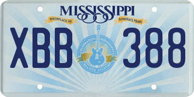 MS license plate XBB388