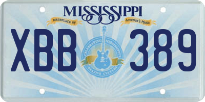 MS license plate XBB389