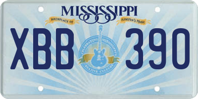 MS license plate XBB390