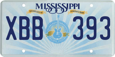 MS license plate XBB393
