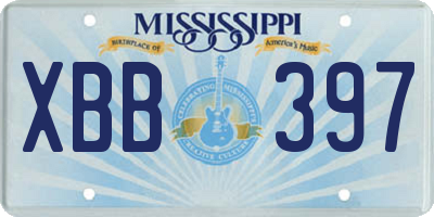 MS license plate XBB397
