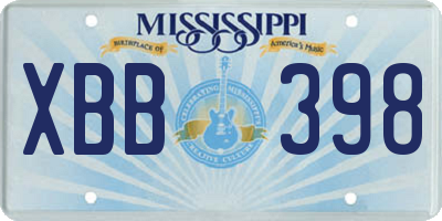 MS license plate XBB398