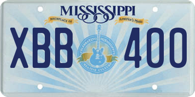 MS license plate XBB400