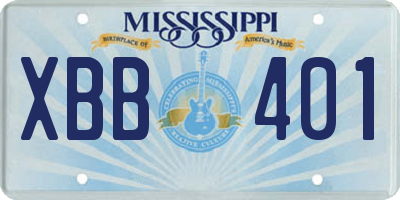 MS license plate XBB401
