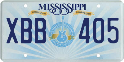 MS license plate XBB405