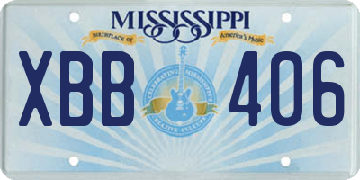 MS license plate XBB406