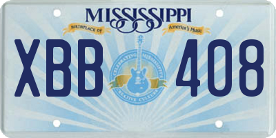 MS license plate XBB408
