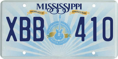 MS license plate XBB410