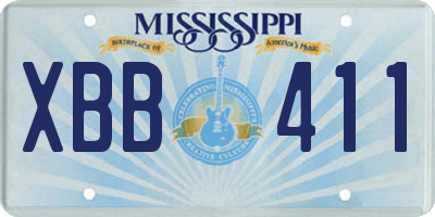 MS license plate XBB411