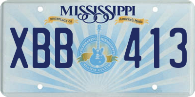 MS license plate XBB413