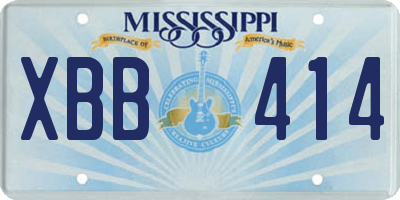 MS license plate XBB414
