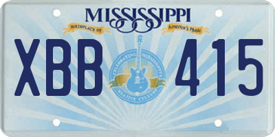 MS license plate XBB415