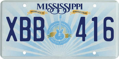 MS license plate XBB416