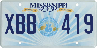 MS license plate XBB419