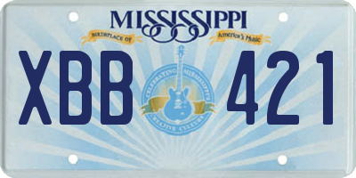 MS license plate XBB421