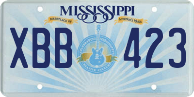 MS license plate XBB423