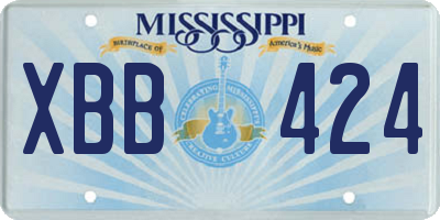 MS license plate XBB424